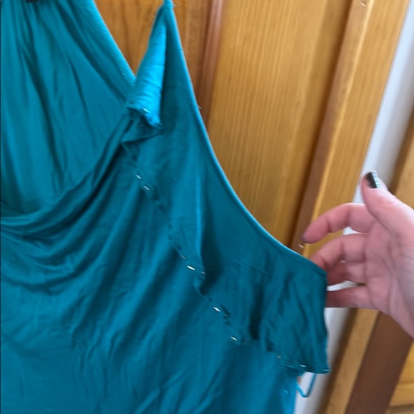 #33 - Express Blue Ruffled Racer Back Tank Top - Picture 4 of 6